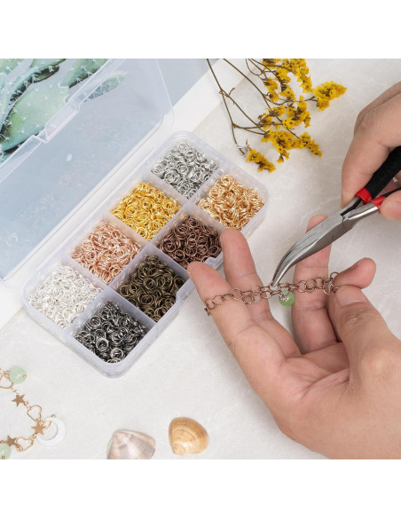 2400 Anillas Abiertas de Joyería Amrules - 8 Colores 6mm