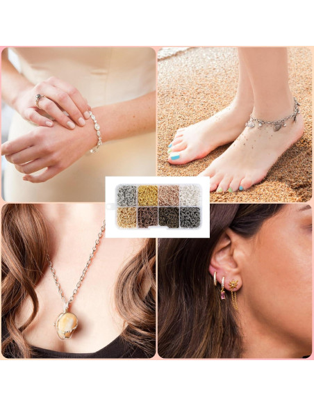 2400 Anillas Abiertas de Joyería Amrules - 8 Colores 6mm