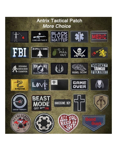 Parche Táctico de Seguridad Antrix 8cm Bordado 3D
