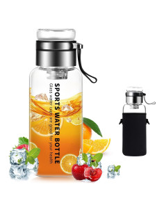 Botella de Agua de Vidrio Borosilicato Mymanjerfu 946ml con Infusor