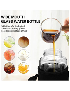 Botella de Agua de Vidrio Borosilicato Mymanjerfu 946ml con Infusor 2