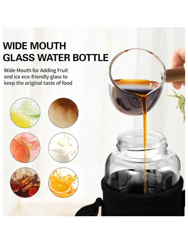 Botella de Agua de Vidrio Borosilicato Mymanjerfu 946ml con Infusor