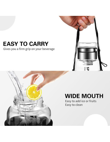 Botella de Agua de Vidrio Borosilicato Mymanjerfu 946ml con Infusor