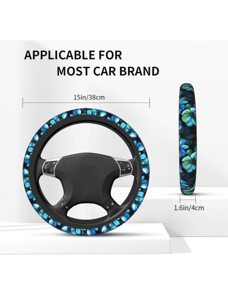 Funda de Volante Neopreno TSIQRT Azul 37-38 cm Antideslizante