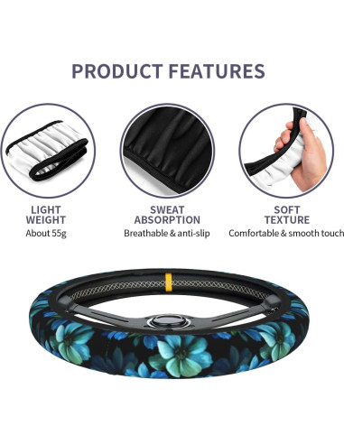 Funda de Volante Neopreno TSIQRT Azul 37-38 cm Antideslizante