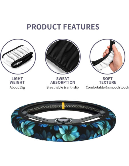 Funda de Volante Neopreno TSIQRT Azul 37-38 cm Antideslizante