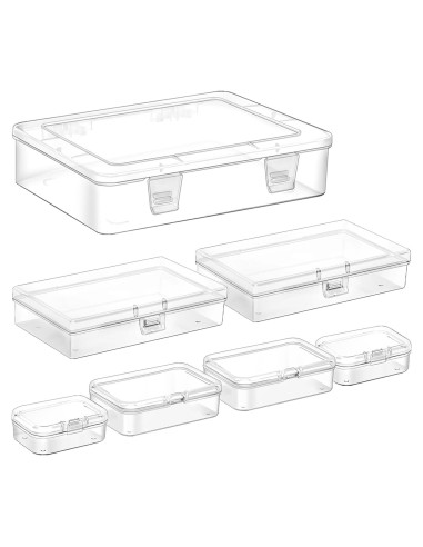 Contenedores Rectangulares Jutieuo 7 Pcs Plástico Transparente