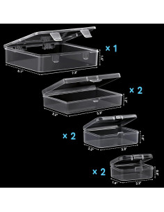 Contenedores Rectangulares Jutieuo 7 Pcs Plástico Transparente 2