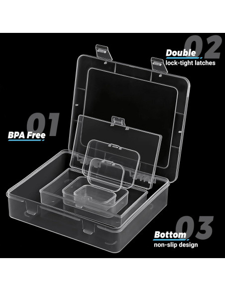 Contenedores Rectangulares Jutieuo 7 Pcs Plástico Transparente