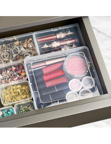 Contenedores Rectangulares Jutieuo 7 Pcs Plástico Transparente