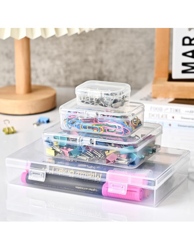 Contenedores Rectangulares Jutieuo 7 Pcs Plástico Transparente