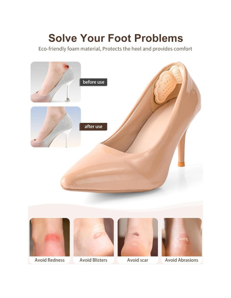 6 Pares Almohadillas para Talones EIRMAT Beige Alivio Dolor