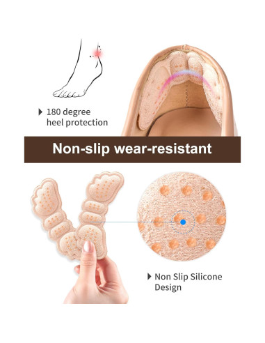 6 Pares Almohadillas para Talones EIRMAT Beige Alivio Dolor