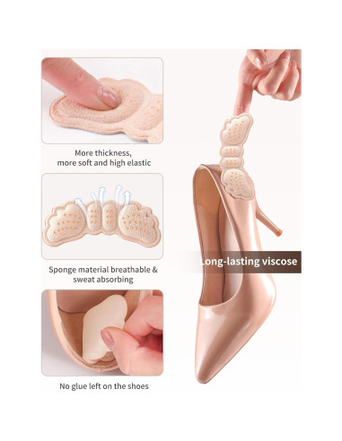 6 Pares Almohadillas para Talones EIRMAT Beige Alivio Dolor