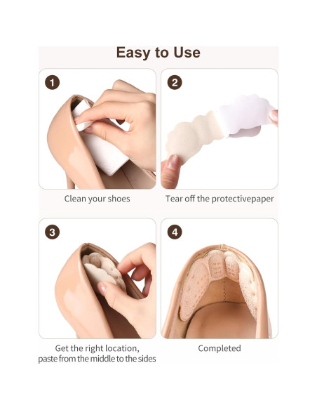 6 Pares Almohadillas para Talones EIRMAT Beige Alivio Dolor