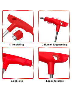 Juego de llaves Allen WISEUP 2.5mm con mango en T ergonómico 2