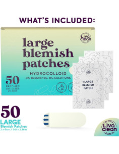 Parches Hidrocoloides Grandes LivaClean 50CT para Acné 2