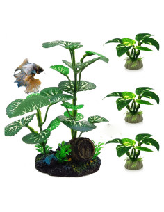 4 Plantas de Seda para Acuario Awenyzen - Decoración Verde