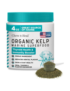 Suplemento de Kelp para Perros Chew + Heal 113.4 g - Salud Tiroides y Piel