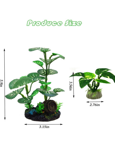 4 Plantas de Seda para Acuario Awenyzen - Decoración Verde