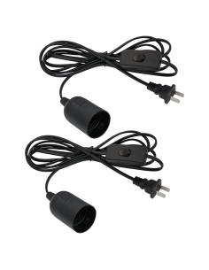 Kit de Luz Colgante Industrial OmiSun E26 E27 3m Negro 2 Pzas