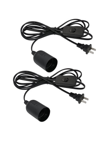 Kit de Luz Colgante Industrial OmiSun E26 E27 3m Negro 2 Pzas