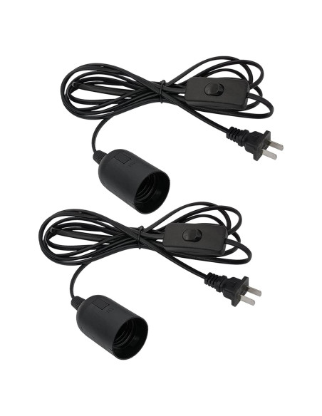 Kit de Luz Colgante Industrial OmiSun E26 E27 3m Negro 2 Pzas