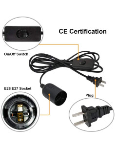 Kit de Luz Colgante Industrial OmiSun E26 E27 3m Negro 2 Pzas 2