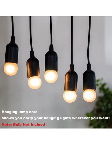 Kit de Luz Colgante Industrial OmiSun E26 E27 3m Negro 2 Pzas