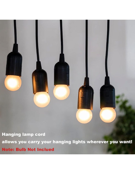 Kit de Luz Colgante Industrial OmiSun E26 E27 3m Negro 2 Pzas