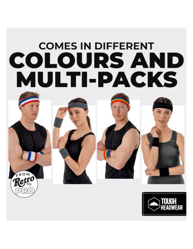 Banda deportiva para el sudor Tough Headwear - Negro 35.56 cm