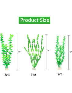 Plantas Artificiales para Acuarios AQUANEAT - 10 Unidades Verdes 2