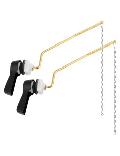 Hibbent Palanca de Inodoro Montaje Lateral 2 Piezas Negro Mate