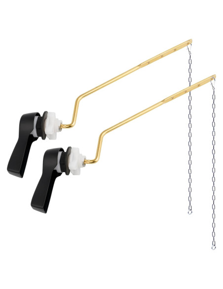 Hibbent Palanca de Inodoro Montaje Lateral 2 Piezas Negro Mate