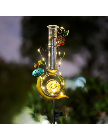 Estación de Lluvia Solar Stargarden Caracol 91.44 cm con LED