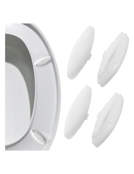 4 Amortiguadores de Asiento de Inodoro NUTLET Goma Blanca