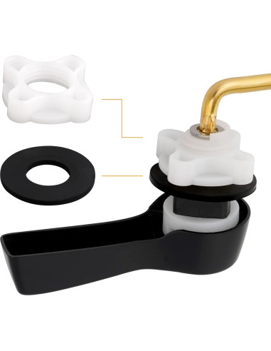 Hibbent Palanca de Inodoro Montaje Lateral 2 Piezas Negro Mate