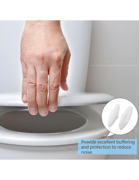 4 Amortiguadores de Asiento de Inodoro NUTLET Goma Blanca