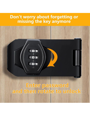 Cerradura de Combinación Plowatxi 3 Dígitos para Gabinete Negro