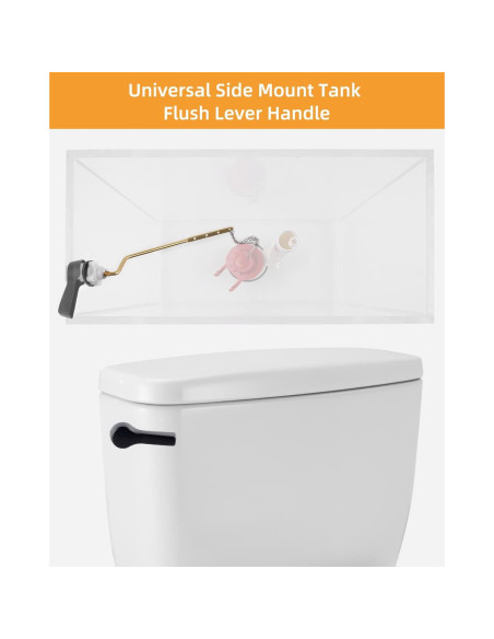 Hibbent Palanca de Inodoro Montaje Lateral 2 Piezas Negro Mate