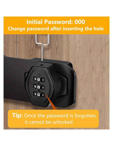 Cerradura de Combinación Plowatxi 3 Dígitos para Gabinete Negro