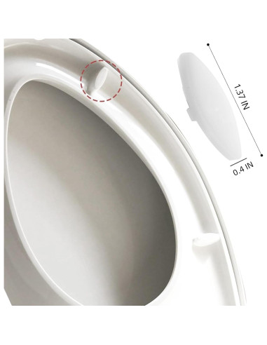 4 Amortiguadores de Asiento de Inodoro NUTLET Goma Blanca