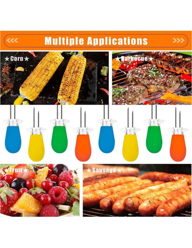 16 Piezas Sujetadores de Maíz Acero Inoxidable YIKANGHENG