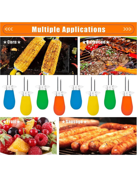 16 Piezas Sujetadores de Maíz Acero Inoxidable YIKANGHENG