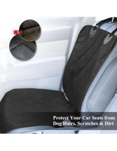 Funda de Asiento para Perro VIVAGLORY 1PACK Negro Antideslizante 2