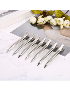 Clips de Pelo de Pico de Pato Hicarer - 24 Piezas 9 cm Plata 2