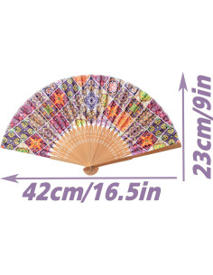 Abanico de Bambú Salutto 23cm Patrón Flamenco Esmaltado 2
