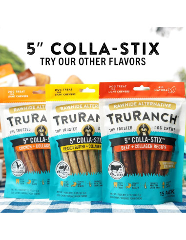 Palitos de Colágeno TRURANCH para Perros - 15 Unidades de Res