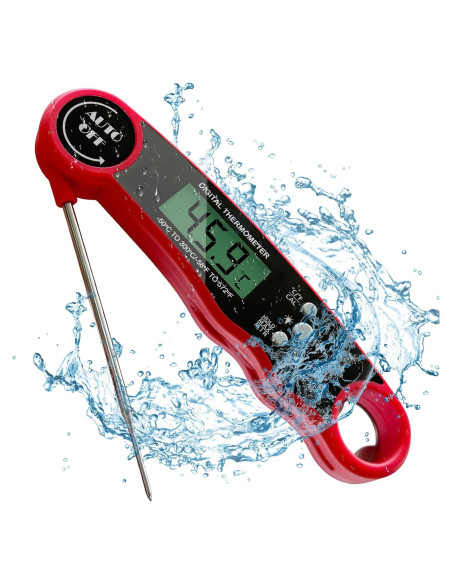 Termómetro Digital de Carne Goldgood DTH-138 Plegable Rojo Termómetro Digital de Carne Goldgood DTH-138 Plegable Rojo