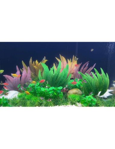 Conjunto de Plantas Acuáticas Artificiales BEGONDIS 2Pcs Naranja